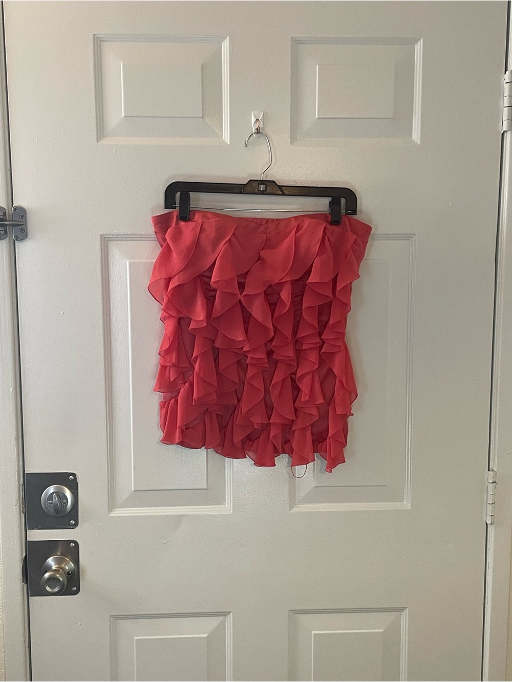 XOXO Coral Ruffle Tiered Strapless Top